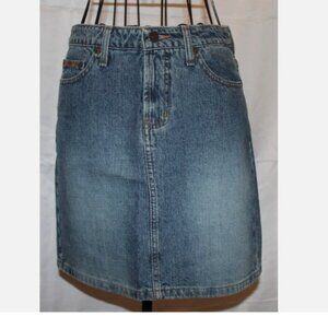 Vintage 90's LEI Denim Mini Skirt Junior's 3 XS Front Zip All Cotton Faded Wash